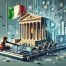 Representación simbólica de la justicia digital italiana y de los procesos de ciudadanía acelerados por el Decreto-Ley 117/2025.